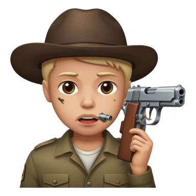 Gun in mouth sticker