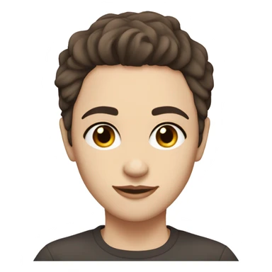 pale skinned dark short hair brown eyes masc lesbian  sticker