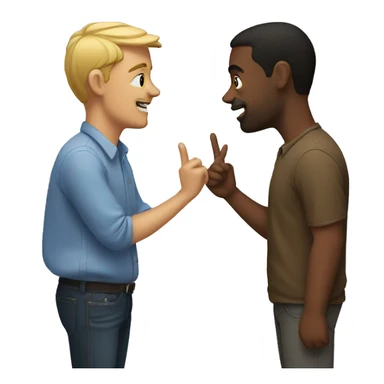 Two guys talking  sticker