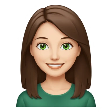pretty middle age woman with green eyes and long straight ash-brown hair  sticker