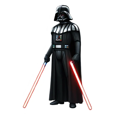 Full body Darth Vader with light saber drawn out to his right side and a very menacing look  sticker