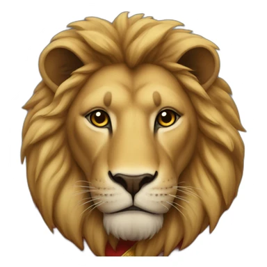 A lion with a red robe over his shoulders sticker