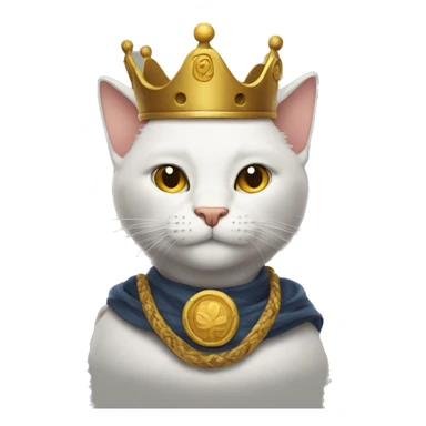 cat king half body  sticker