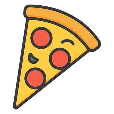 colored icon of a New York style pizza slice sticker