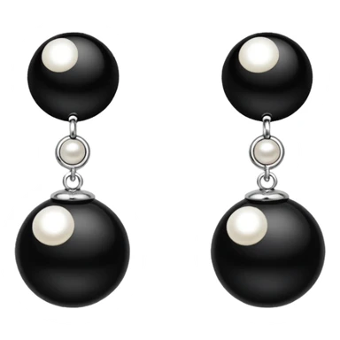 Chanel realistic black and pearl earrings sticker