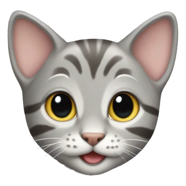 Happy Gray Tabby kitten sticker