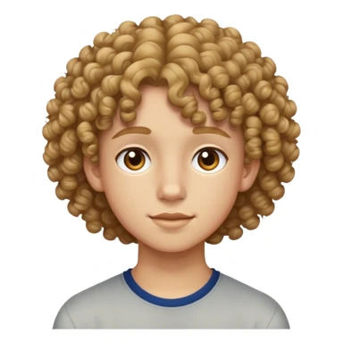 genere un emojis avec des  cheuveux boucler qui a 15ans sticker