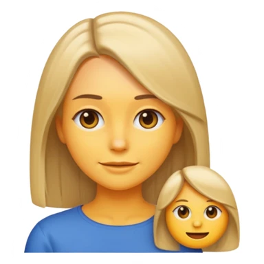 woman with shoulder-length straight hair, emoji style sticker