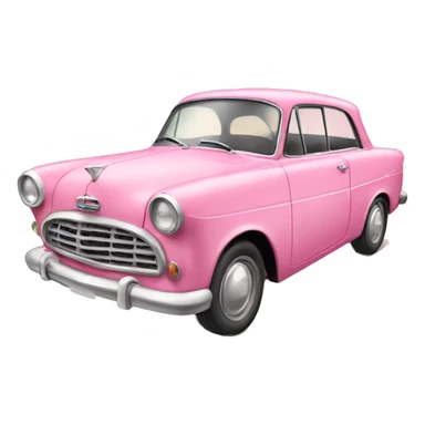 Pink vintage car sticker