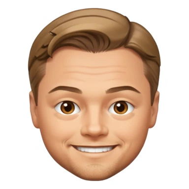 Leonardo DiCaprio emoji, smiling, short hair sticker