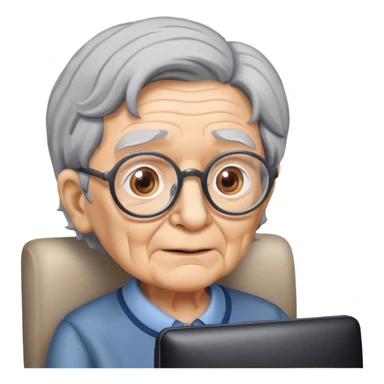 old people watching TV sticker
