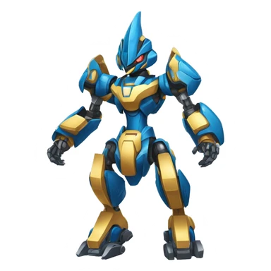 Futuristic mechanical medabot-lucario-mecha full body sticker