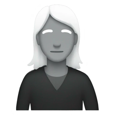 silhouette of a man sitting with long hair looking at us sticker