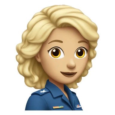 Blonde woman in Air Force uniform sticker