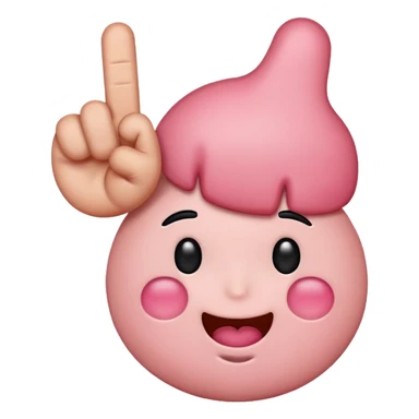 Blushing emoji with middle finger by its cheek sticker