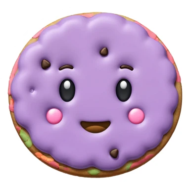 realistic a pastel purple cookie with soft crumbly texture sticker