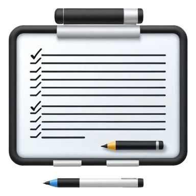 Whiteboard with lines indicating written notes sticker