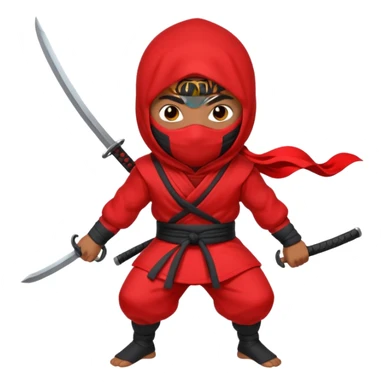 brown skin ninja red clothes sticker