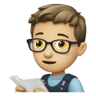 boy reading a timetable sticker