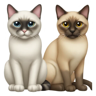 two cats, one siamese and one multicolored sticker