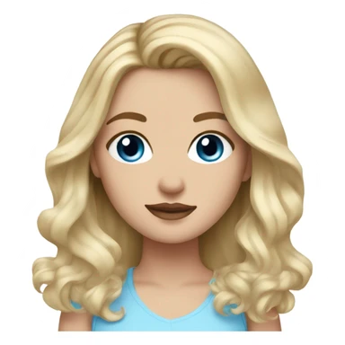 white girl with blue eyes and a blonde balayage sticker