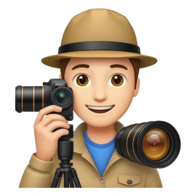 photographer using a long telephoto lens emoji sticker