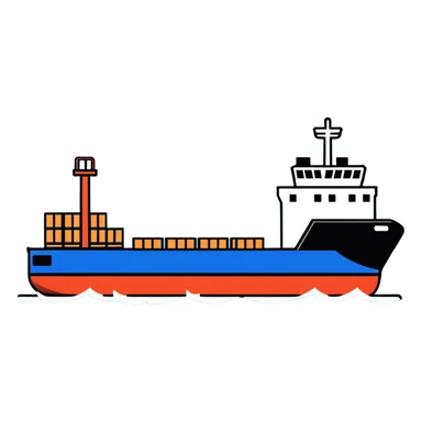 Cargo container ship in ocean sticker