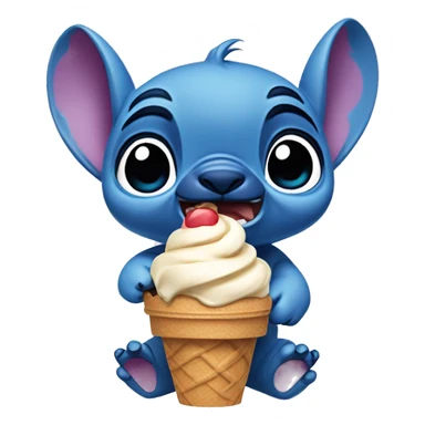 Lilo and stitch with ice cream  sticker