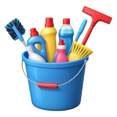 one bucket with cleaning equipment sticker