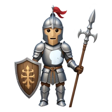 wooden knight spear sticker