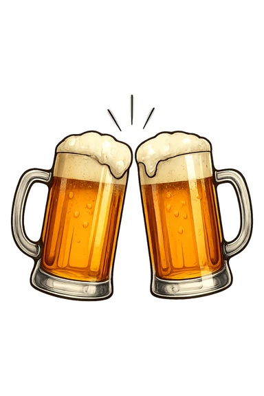 2 drink che fanno brindisi di birre senza mani sticker