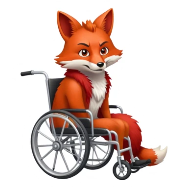 Fox in a wheelchair angry sticker