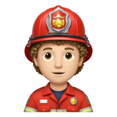 fireman curly hair  sticker