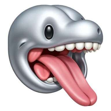 in isolated tongue (no face) made of silver sticker