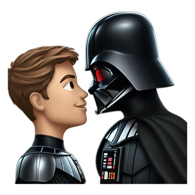 Darth vader and spider man in black suit kiss sticker