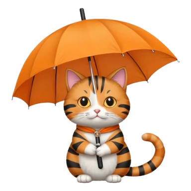 cat with umbrella sticker