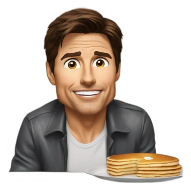 Tom Cruise eating pancakes sticker