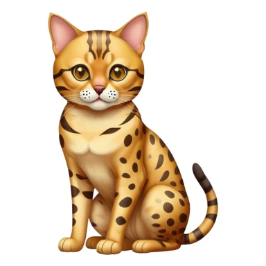 Bengal cat full body sitting with a mask sticker