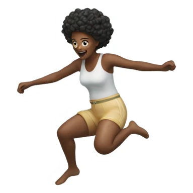 lady jumping into ocean sticker