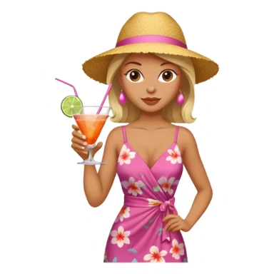 strong lean woman drinking a cocktail sticker