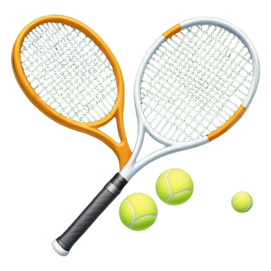 A tennis racket and ball on a grass or hardcourt surface, symbolizing the sport. The racket has a sleek design with tightly strung strings, while the bright tennis ball rests nearby, capturing the essence of precision, agility, and competition. sticker