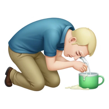 bent over man vomiting sticker