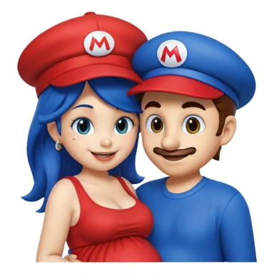 pregnant sonic kissing mario sticker