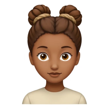 cô ý tóc nâu và búi tóc  sticker