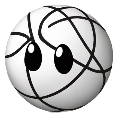 basketball emoji without colors just in black and white sticker