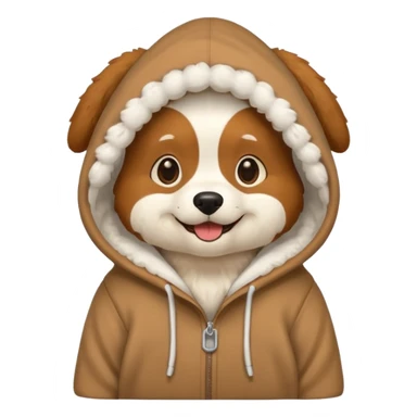 Dog wearing a hoodie sticker