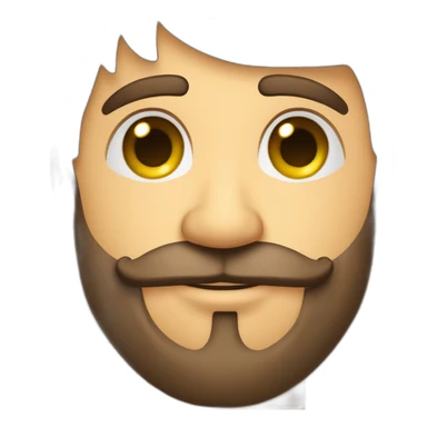 Homem careca de barba grisalhas olhos fleumático sorrindo sticker