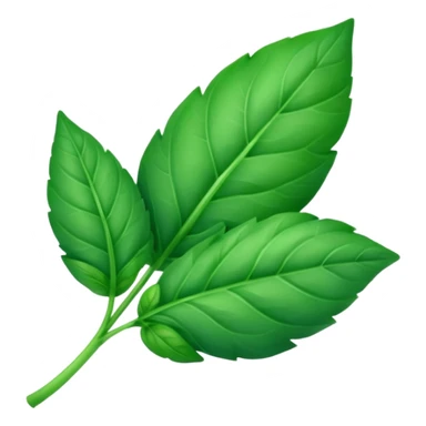 green basil leaf with some purple sticker