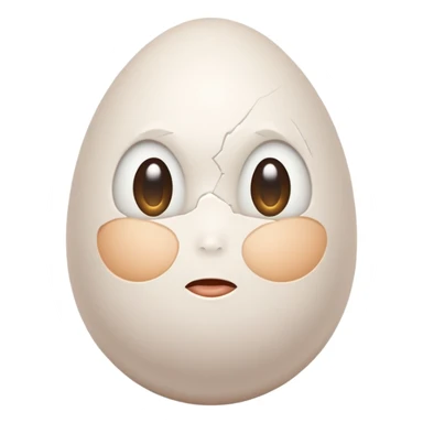 A very white egg with human features sticker