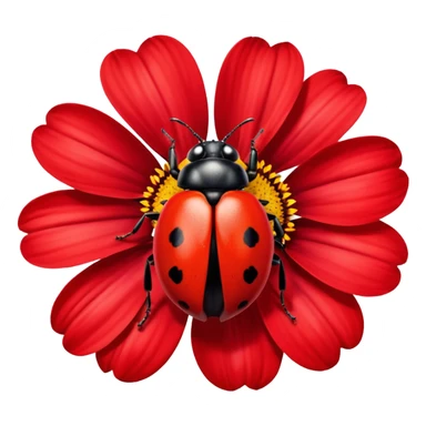 ladybird on flower sticker